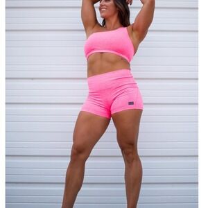 Fleo Sylvie Sports Bra One Shoulder Size Large NWT‎ Pink